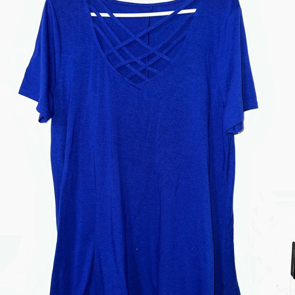 Women's Blue Crisscross Top